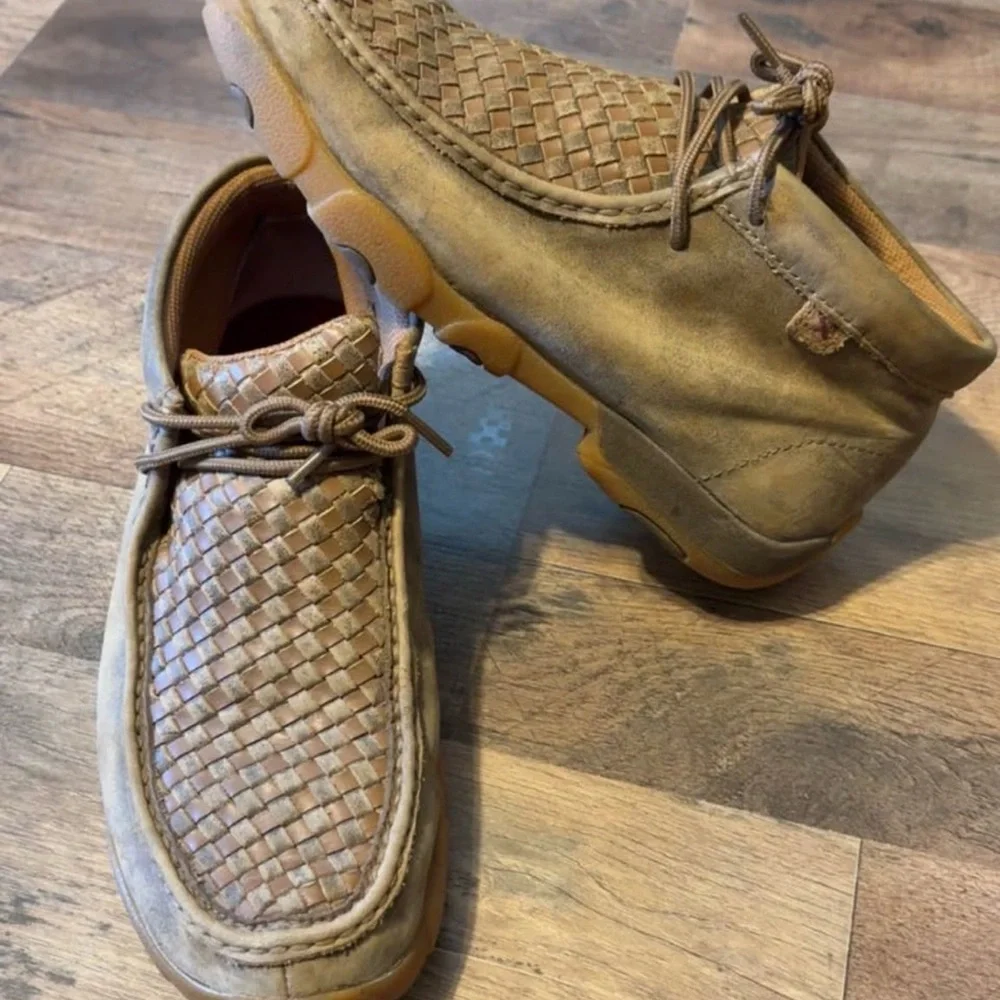 Men's Woven Leather Casual Shoe - Tan